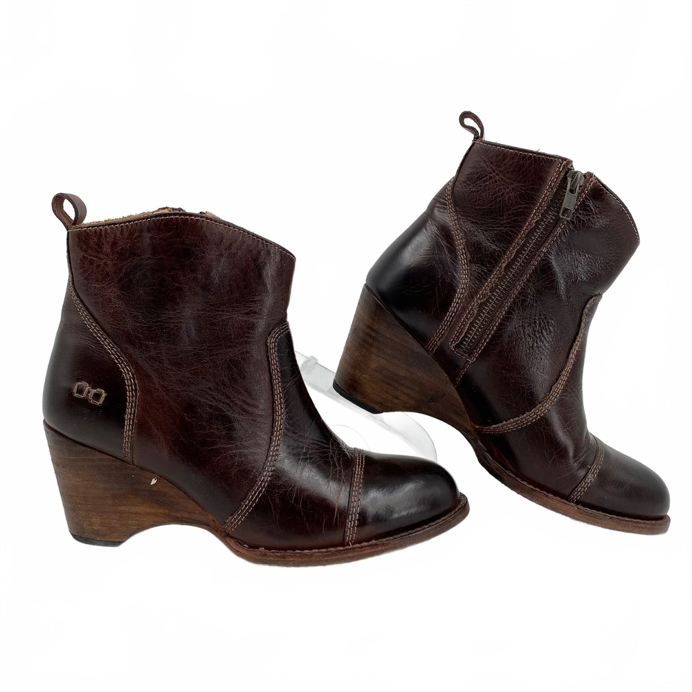Bed Stu Brown Leather Heeled Ankle Boots | Women’s US8